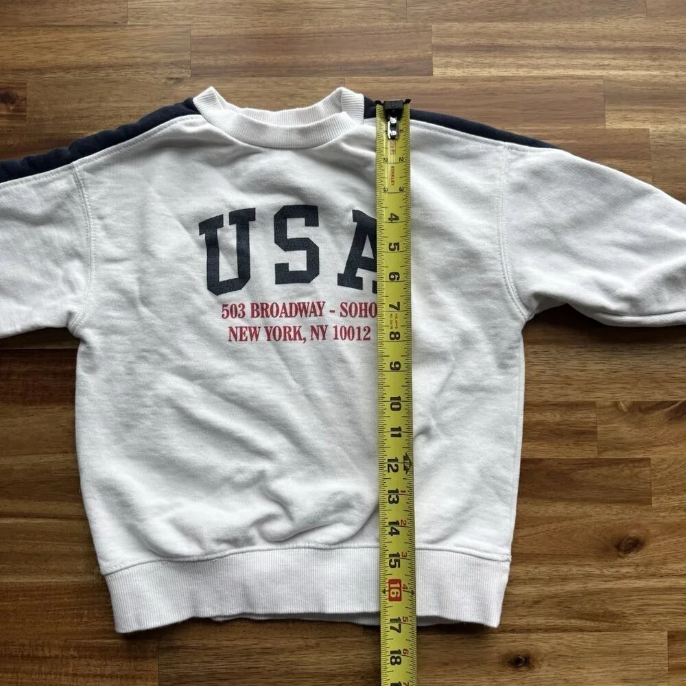 ZARA Kids USA New York Crewneck Sweatshirt American Flag Size‎ 6 Preppy School